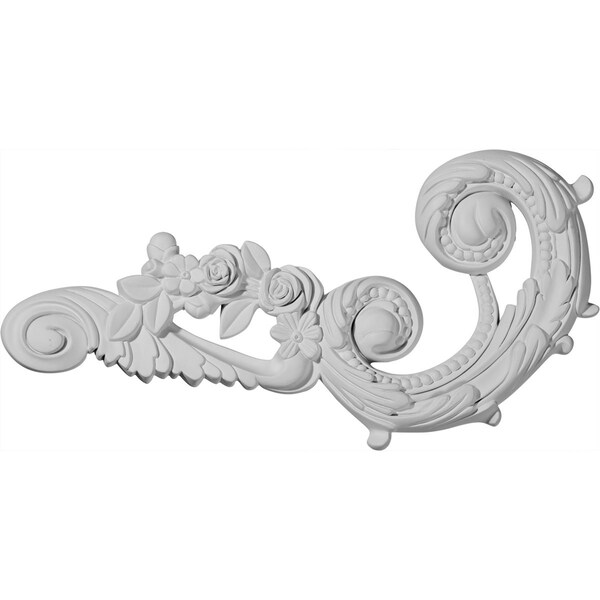 Ekena Millwork 11"W x 5 1/2"H x 1"P Monique Scroll Onlay, Left ONL11X05X01MO-L - main